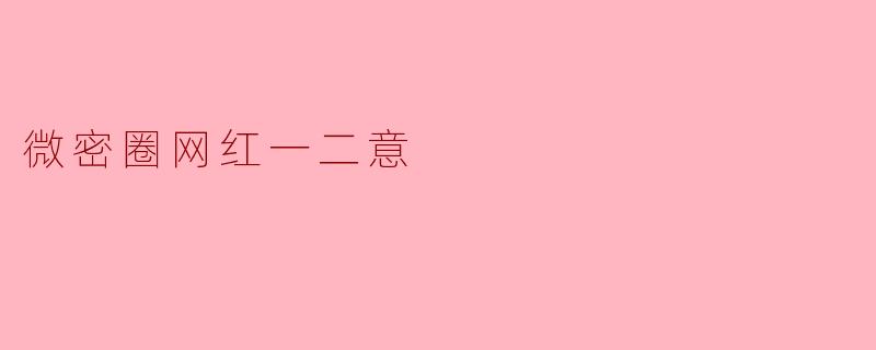 微密圈网红一二意