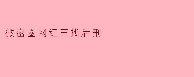 微密圈网红三撕后刑