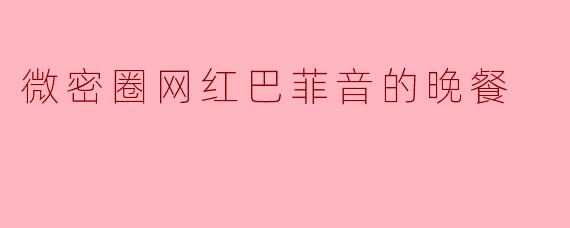 微密圈网红巴菲音的晚餐