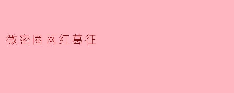 微密圈网红葛征