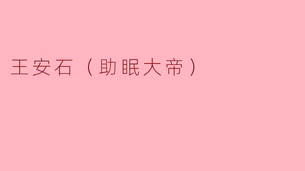 王安石（助眠大帝）