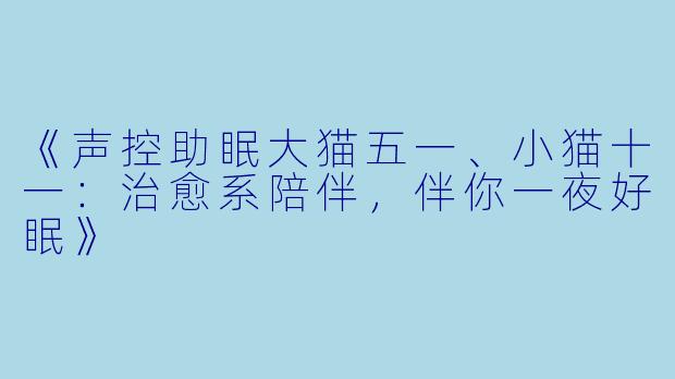 《声控助眠大猫五一、小猫十一：治愈系陪伴，伴你一夜好眠》