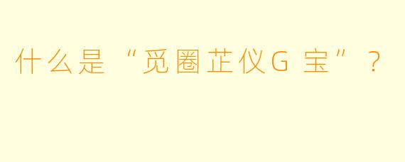 什么是“觅圈芷仪G宝”？