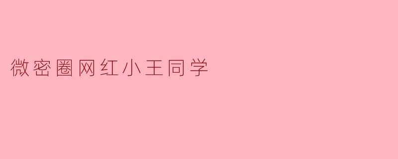 微密圈网红小王同学