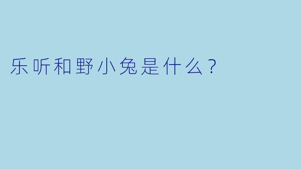 乐听和野小兔是什么？