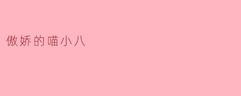 傲娇的喵小八