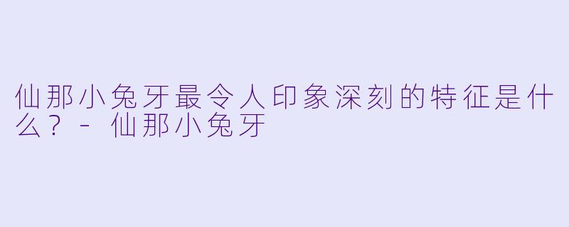 仙那小兔牙最令人印象深刻的特征是什么？