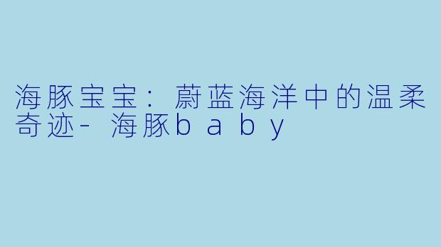 海豚宝宝：蔚蓝海洋中的温柔奇迹-海豚baby