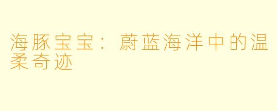 海豚宝宝：蔚蓝海洋中的温柔奇迹