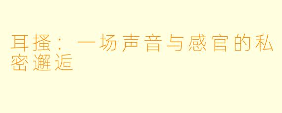 耳搔：一场声音与感官的私密邂逅