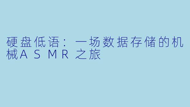 硬盘低语：一场数据存储的机械ASMR之旅