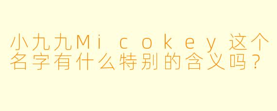 小九九Micokey这个名字有什么特别的含义吗？