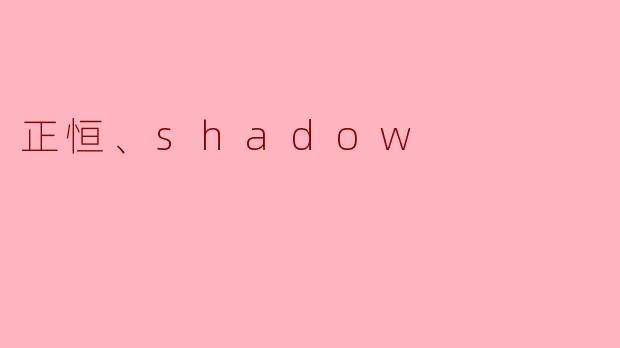 正恒与Shadow之间最本质的区别是什么？