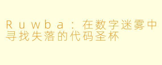 Ruwba：在数字迷雾中寻找失落的代码圣杯