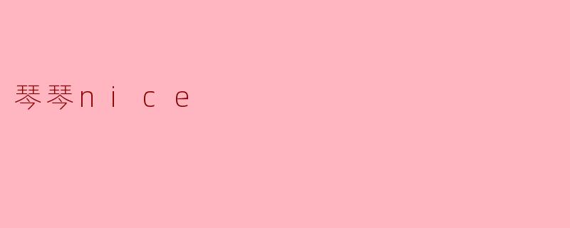 琴琴nice是什么意思？