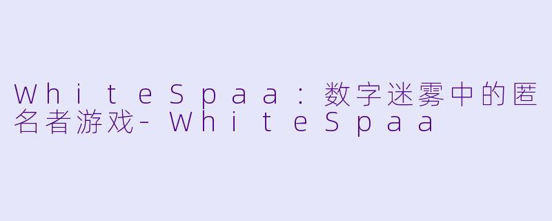 WhiteSpaa：数字迷雾中的匿名者游戏-WhiteSpaa