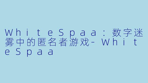 WhiteSpaa：数字迷雾中的匿名者游戏-WhiteSpaa