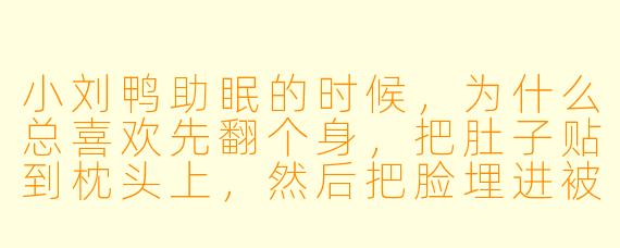 小刘鸭助眠的时候，为什么总喜欢先翻个身，把肚子贴到枕头上，然后把脸埋进被子里一动不动？