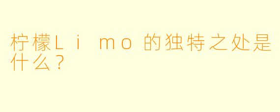 柠檬Limo的独特之处是什么？
