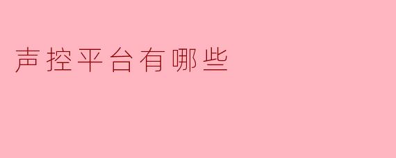 目前市面上有哪些主流的声控平台？