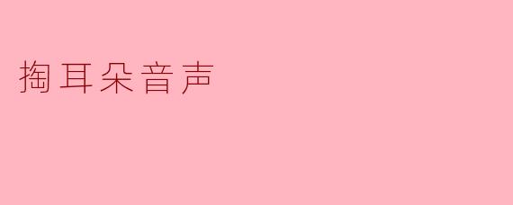 耳畔微澜：关于掏耳朵音声的私密叙事